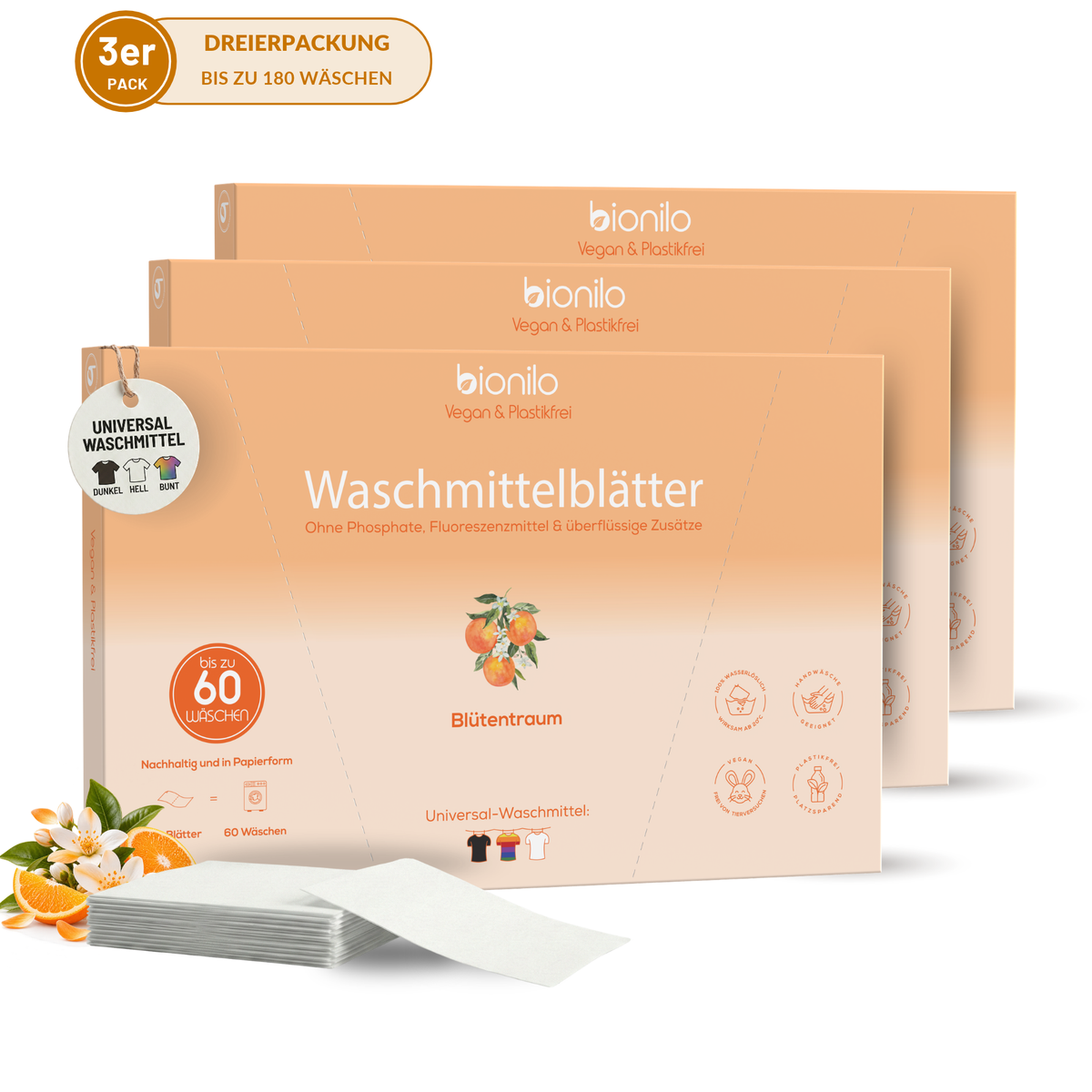 Waschmittelblätter 3er-Set – 180 Blätter