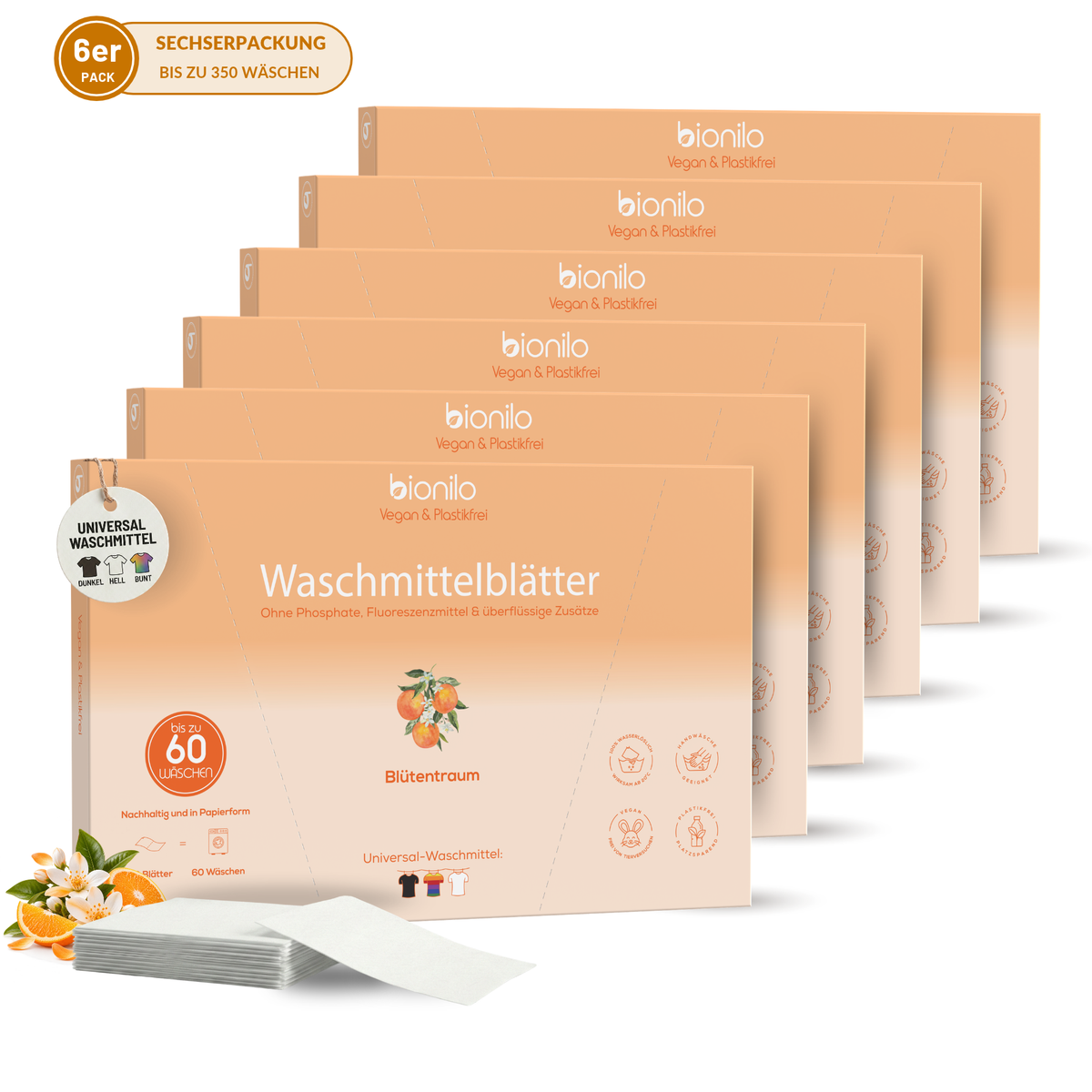 Waschmittelblätter 6er-Set – 360 Blätter