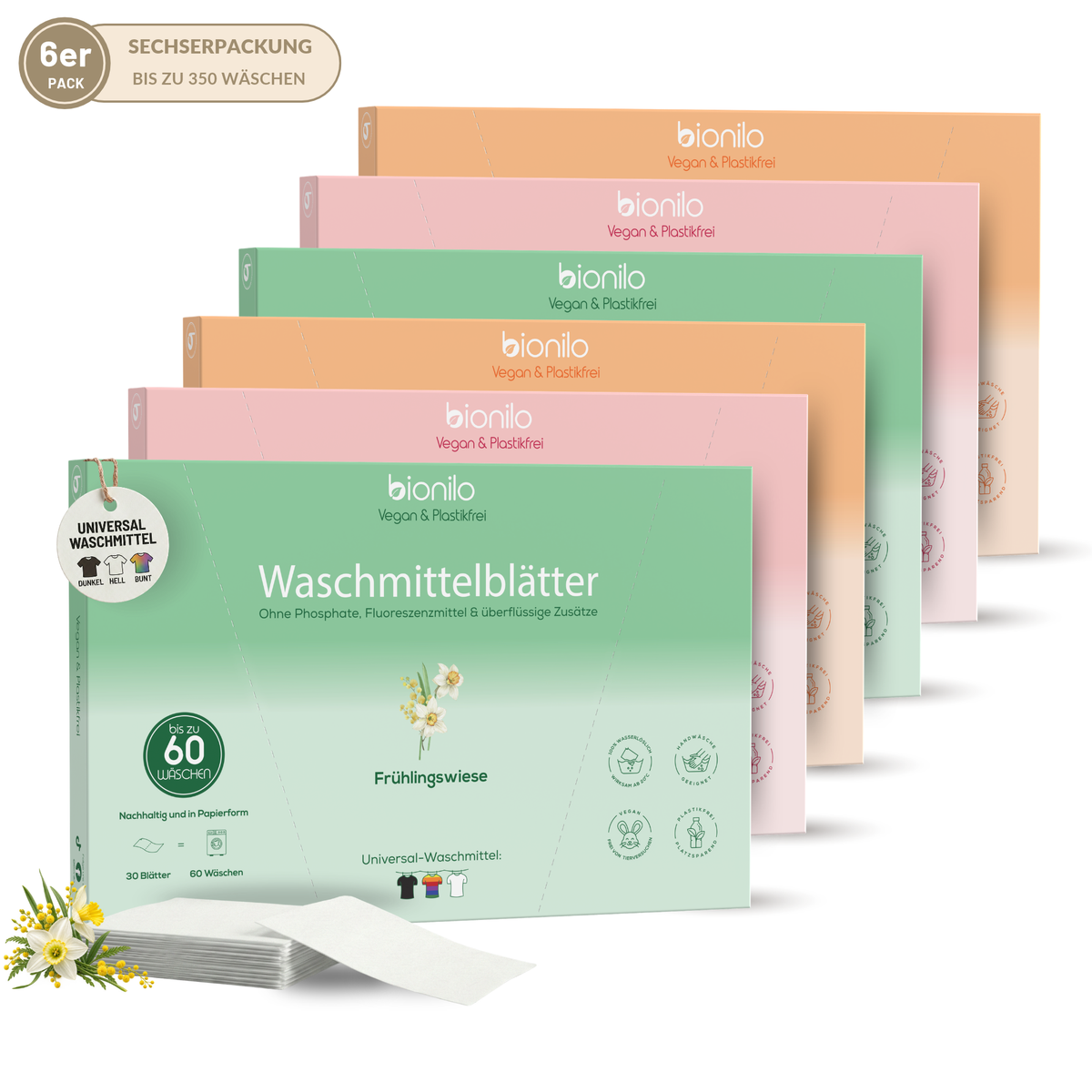 Waschmittelblätter 6er-Set – 360 Blätter