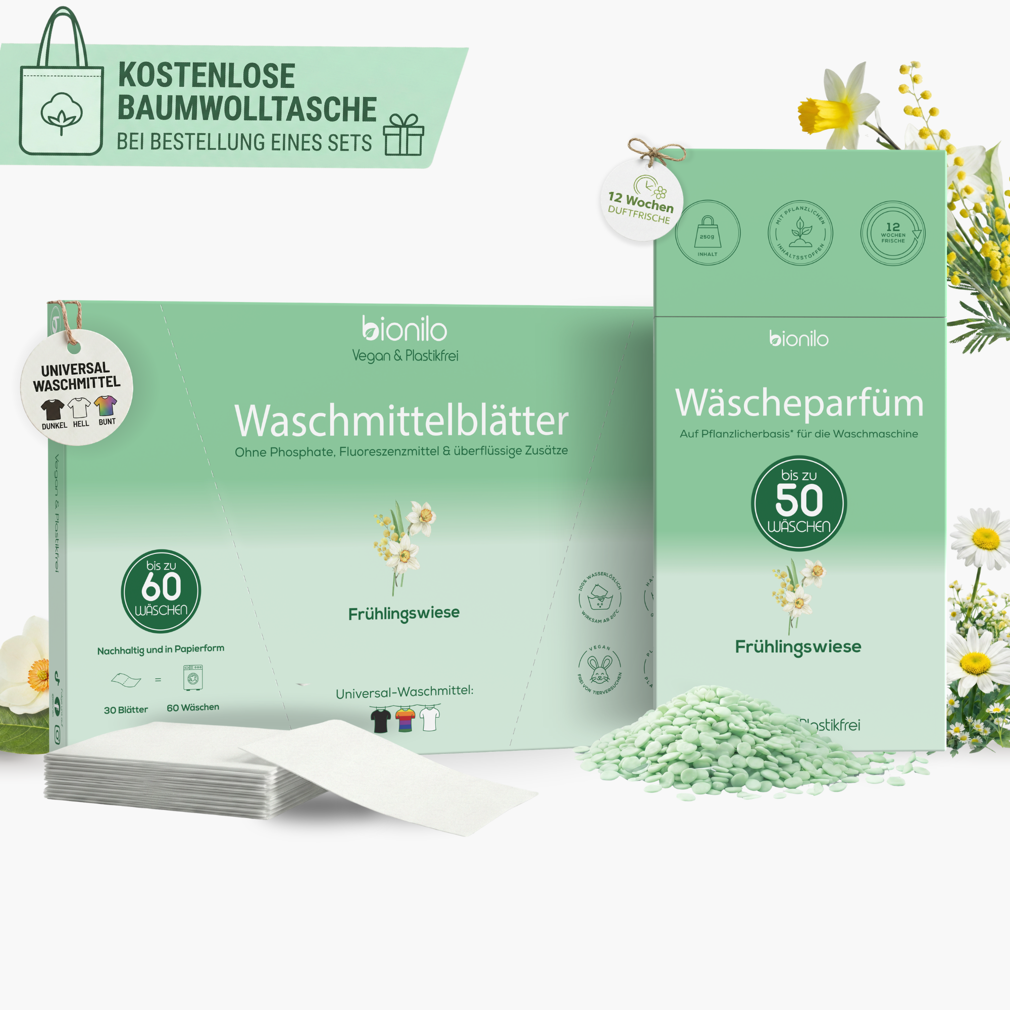 Frische Wäsche-Set inkl. GRATIS Baumwolltasche