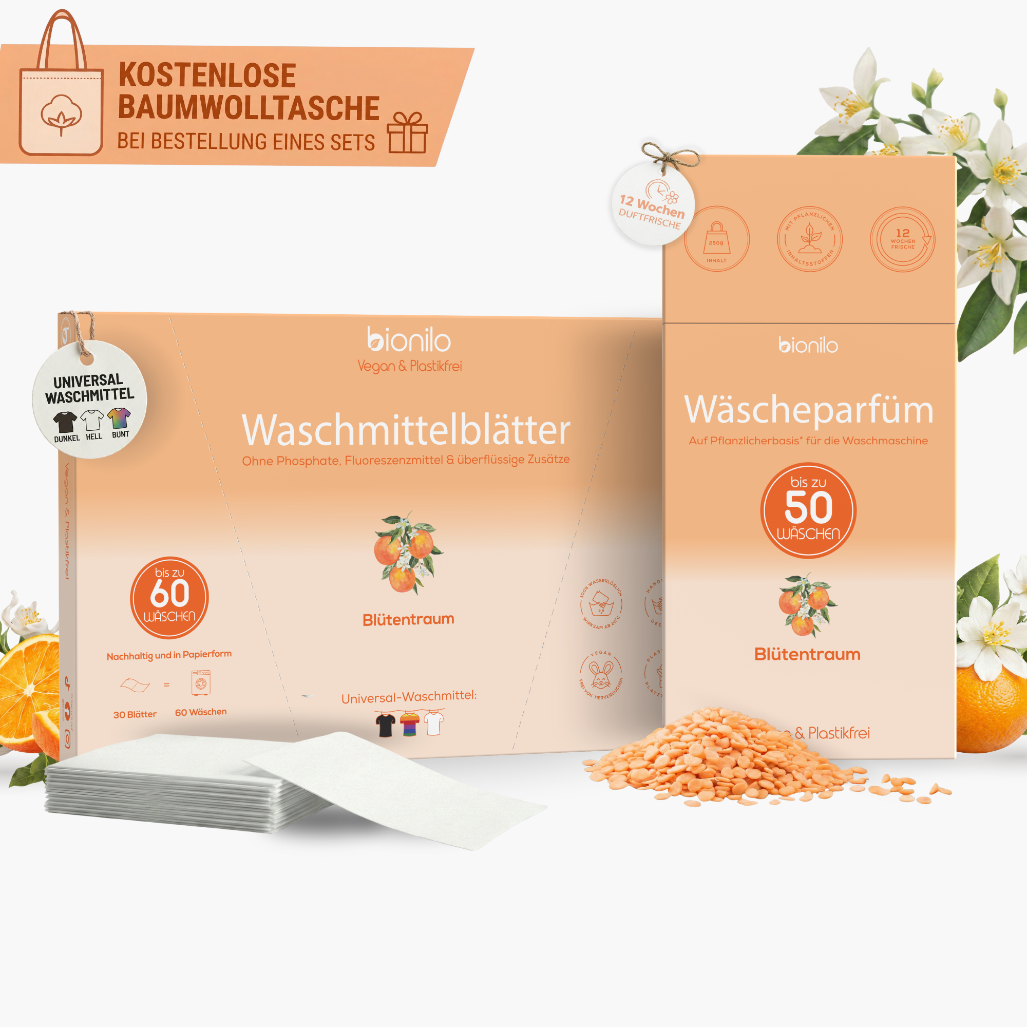 Frische Wäsche-Set inkl. GRATIS Baumwolltasche
