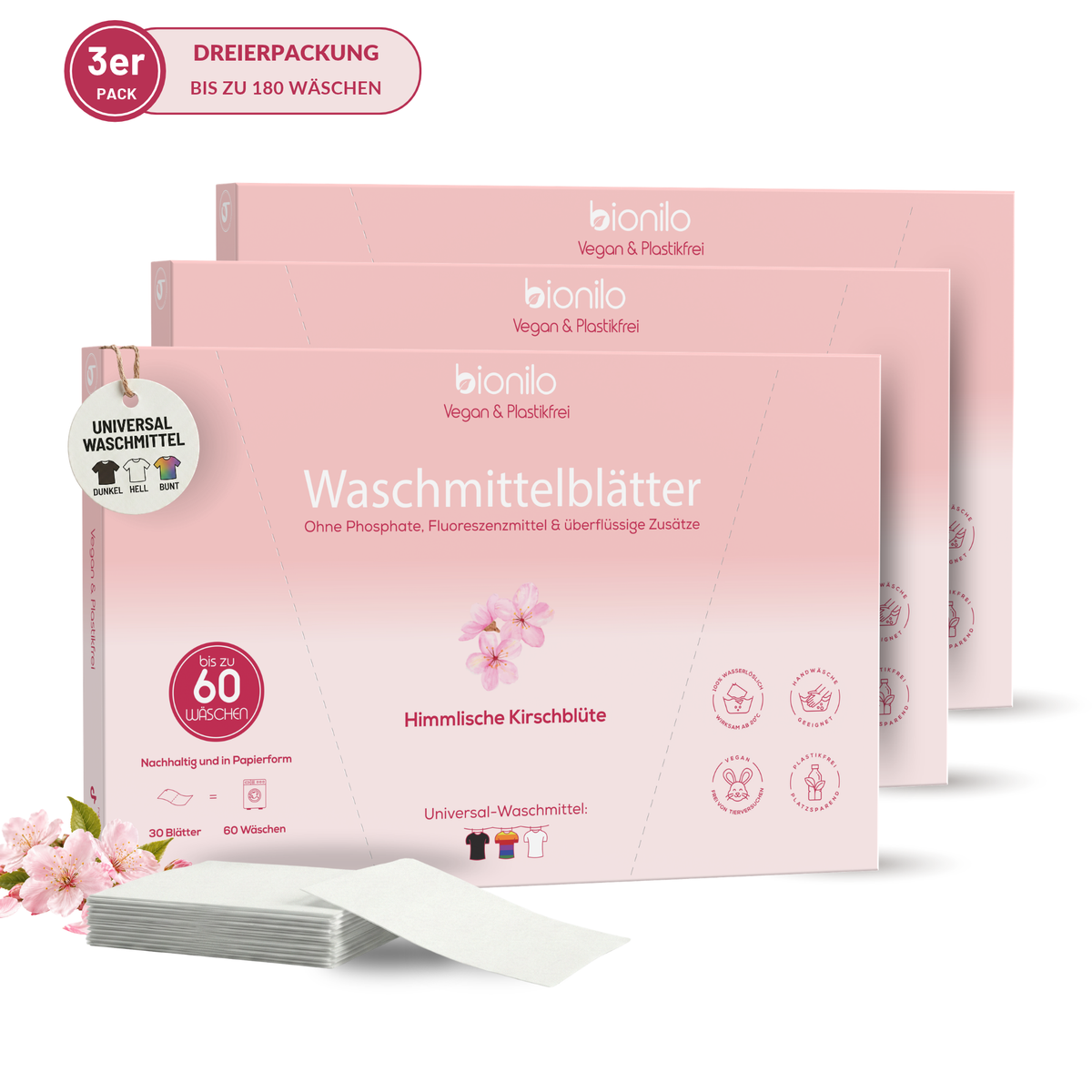 Waschmittelblätter 3er-Set – 180 Blätter