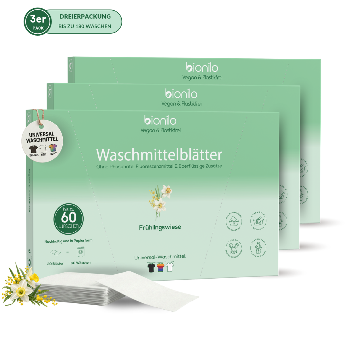 Waschmittelblätter 3er-Set – 180 Blätter